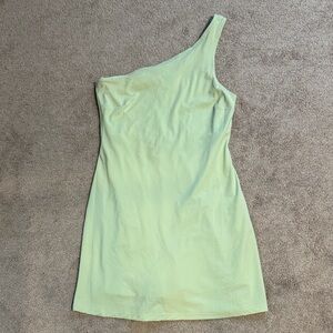 One-Shoulder Light Green Athletic Women's Dress